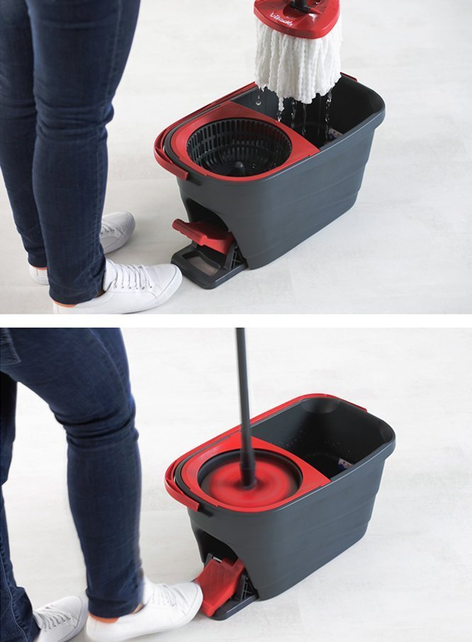 Набор для уборки Easy Wring&Clean Turbo Smart.  Швабра и ведро с отжимом, темно-сер. Vileda - фото 3