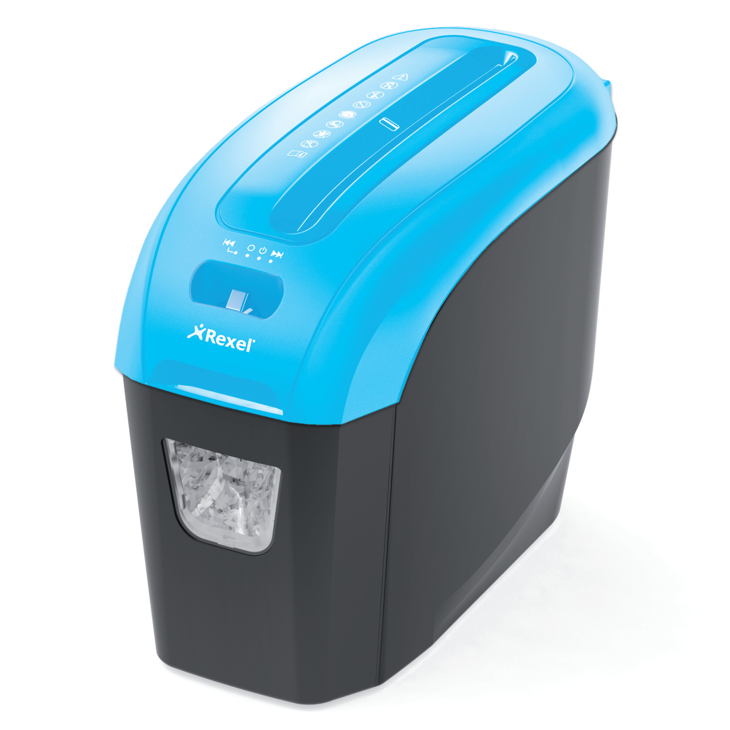 Уничтожитель документов Joy-Blissful Blue EU P4 6лист., перекрексная резка, корзина 7,5л, голуб. Rexel - фото 1