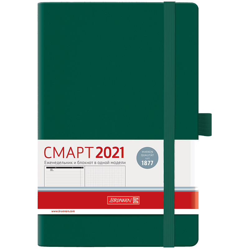 Еженедельник датированный смарт 2021 Strong, темно-зелен. Brunnen - фото 1