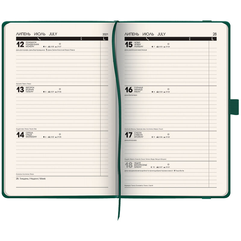 Еженедельник датированный смарт 2021 Strong, темно-зелен. Brunnen - фото 3