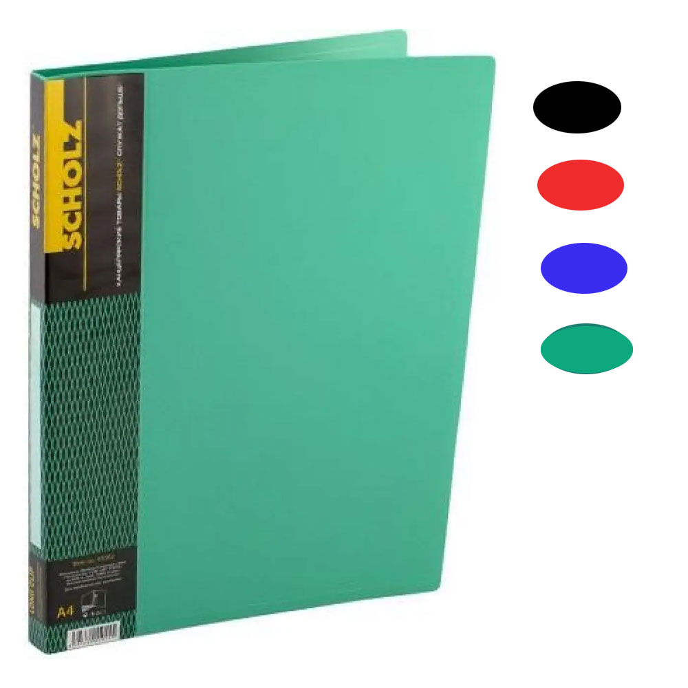 Папка з бічним прижимом та кишенею 20мм., пластик, син. Scholz - фото 1