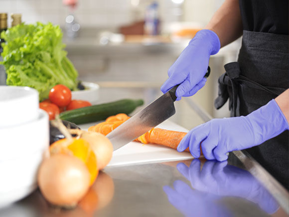 Перчатки нитриловые неопудренные LiteTuff, размер L, 100шт./уп., син. (169024) Vileda Professional - фото 3