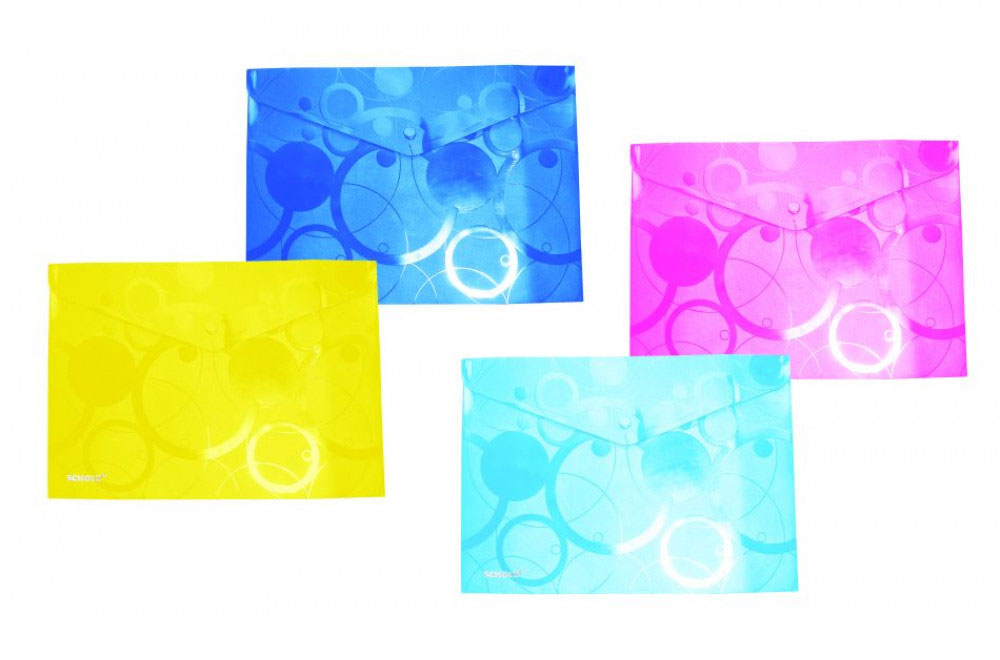 Папка-конверт на кнопке А4 Romantic, непрозр., син. Scholz - фото 1