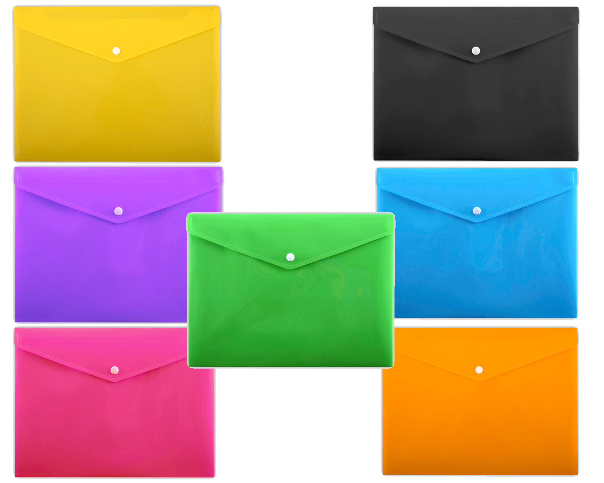 Папка-конверт на кнопке А5 (240*170мм), PP-114, толщина 200мкм., розов. Penmate - фото 1