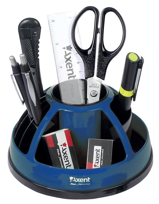 Набір настільний Duoton обертовий 9 предметів, син. Axent - фото 1