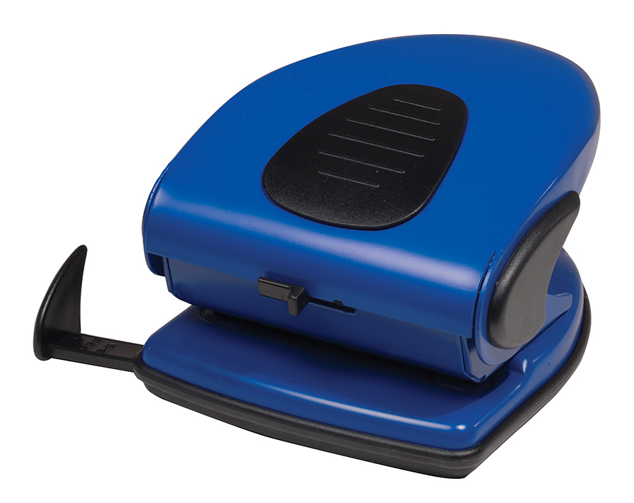 Дырокол на 2 отверстия, до 30 листов (4314), металлический, син. Scholz - фото 1