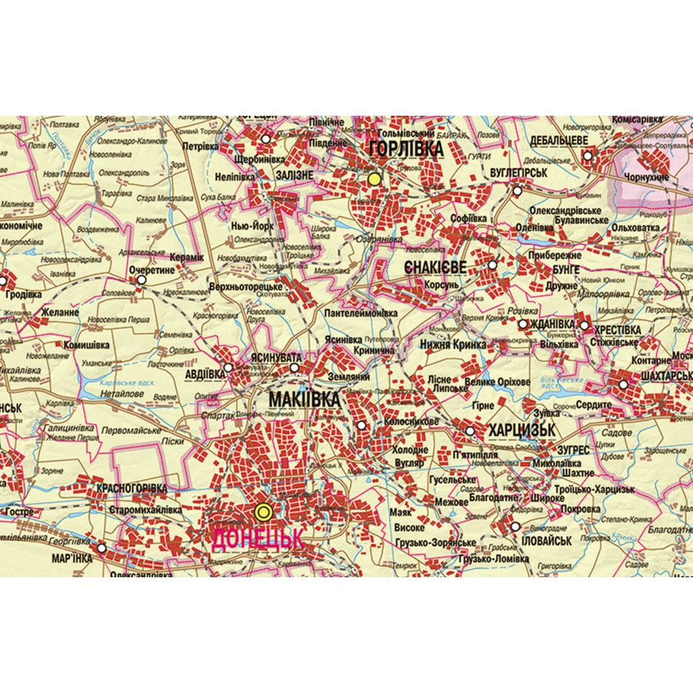 Карта Украины административная 272*193см., картон/планки Украина - фото 3