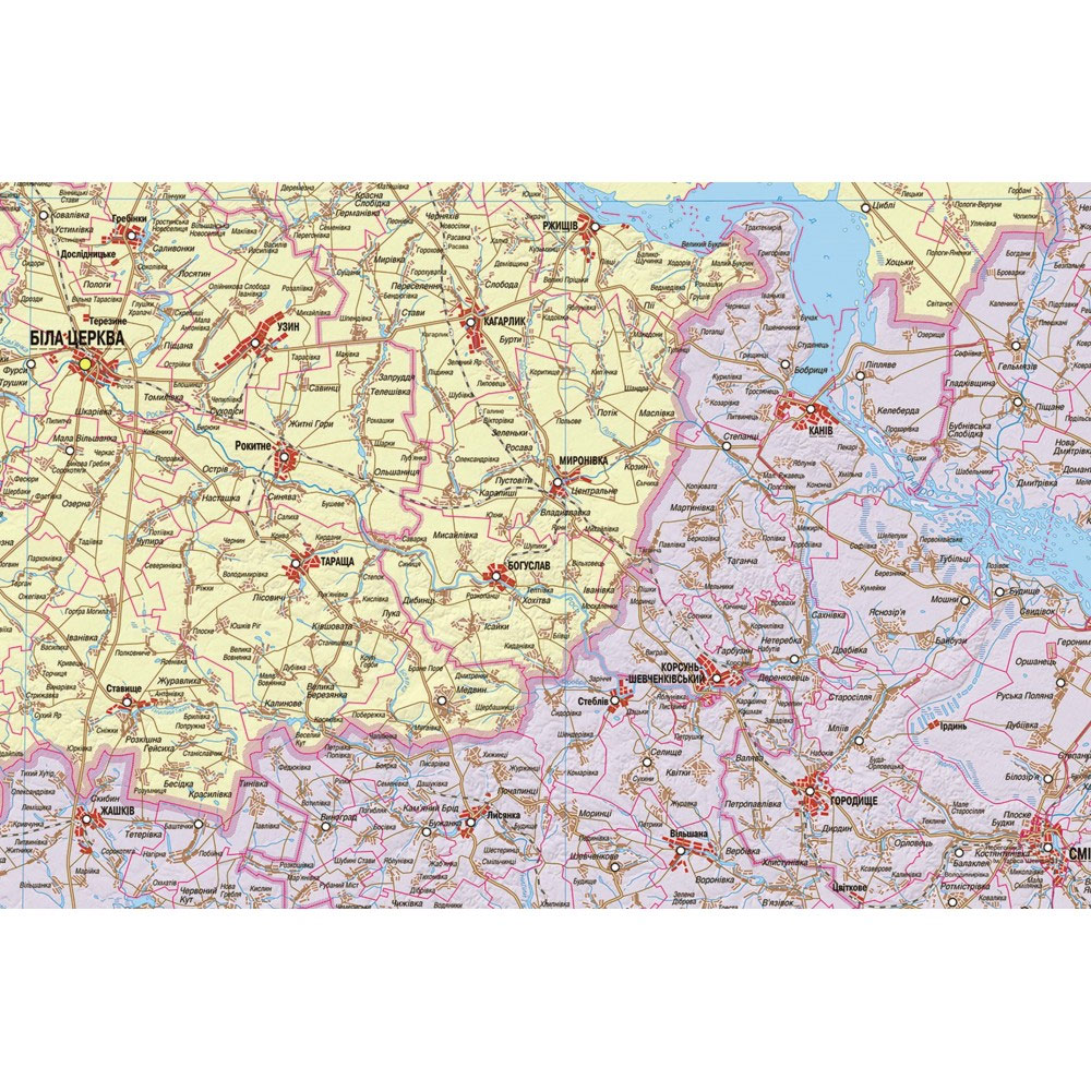 Карта Украины административная 272*193см., картон/планки Украина - фото 4