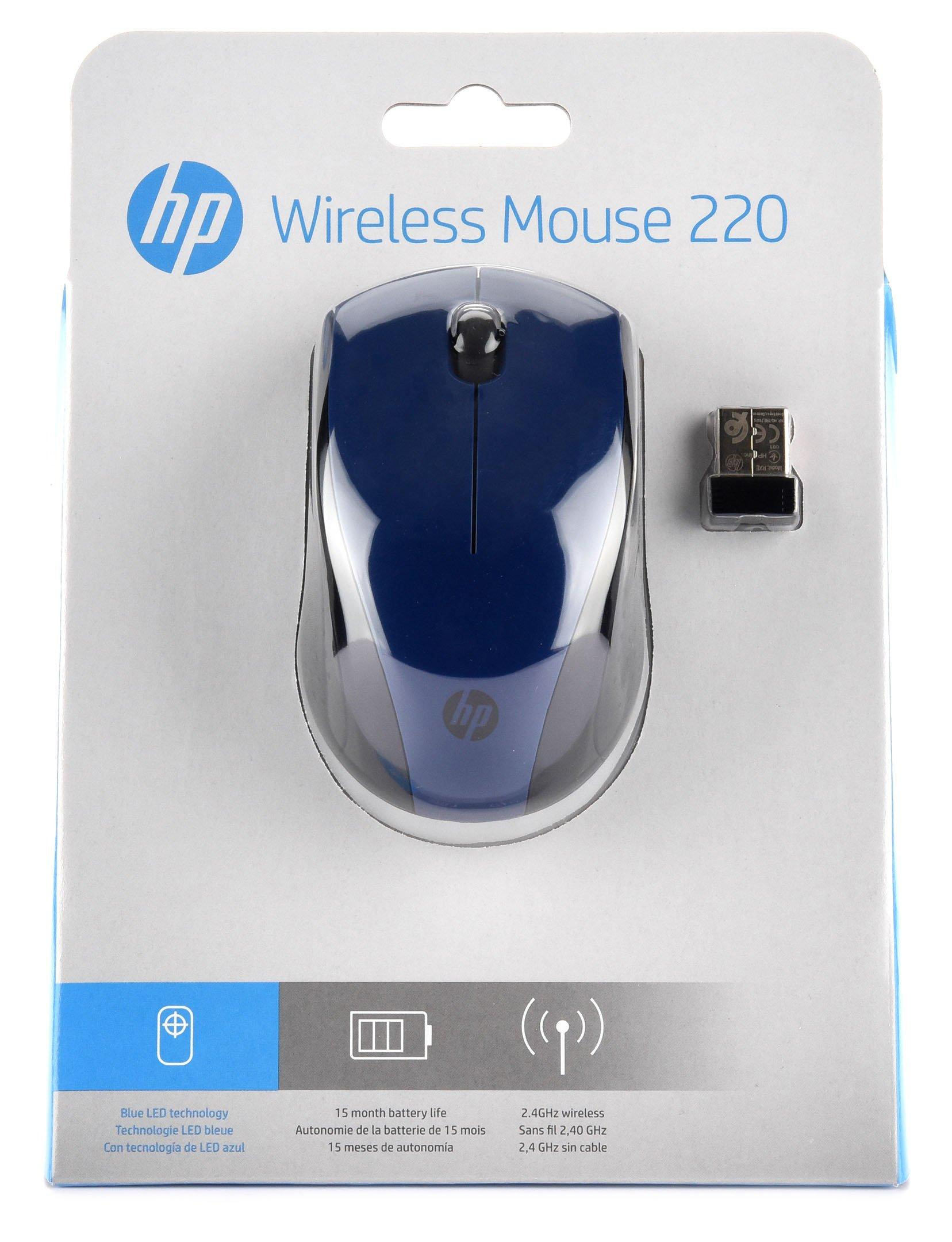 Мышь USB беcпроводная оптическая HP Wireless Mouse 220, син. HP - фото 4