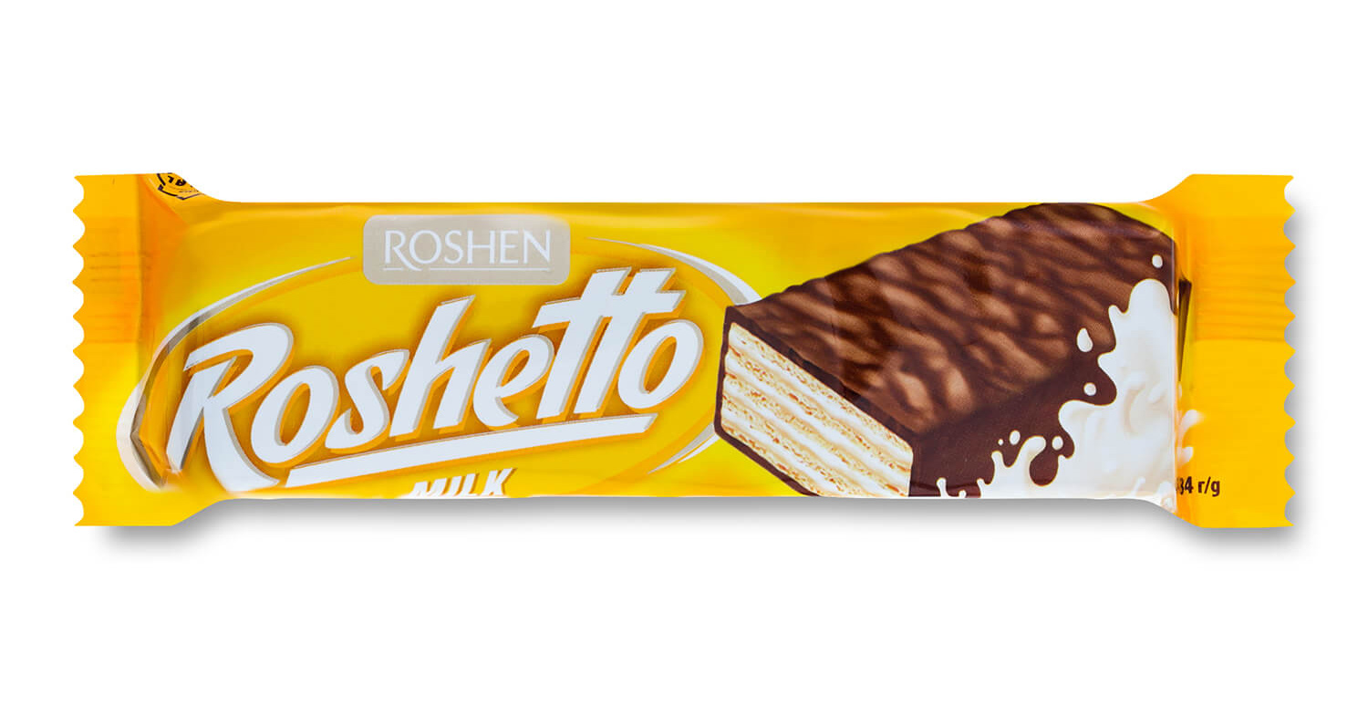 Батончик вафельный Roshetto Milk chocolate, 34г. Roshen - фото 2