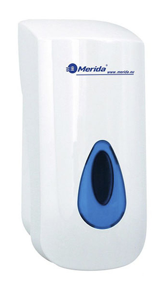 Диспенсер для жидкого мыла наливной, 400мл., пластик, бел. Merida - фото 1