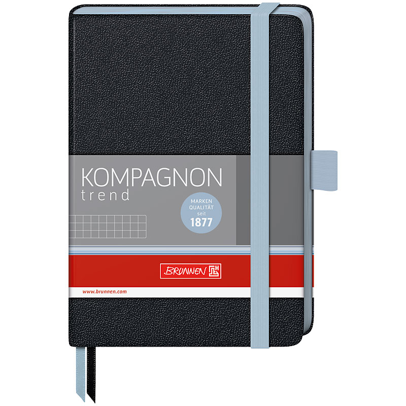 Книга записная А6 Компаньйон, клетка, голубой срез, черн. Brunnen - фото 3