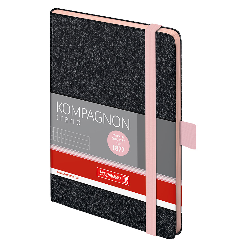 Книга записная А6 Компаньйон, клетка, розовый срез, черн. Brunnen - фото 3