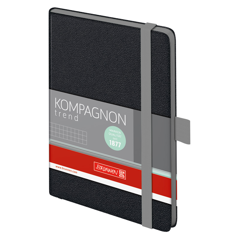 Книга записна А6 Компаньйон, клітинка, сірий зріз, чорн. Brunnen - фото 3