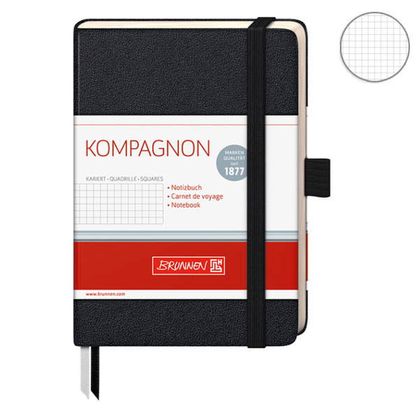 Книга записная А6 Компаньйон, клетка, черн. Brunnen - фото 2
