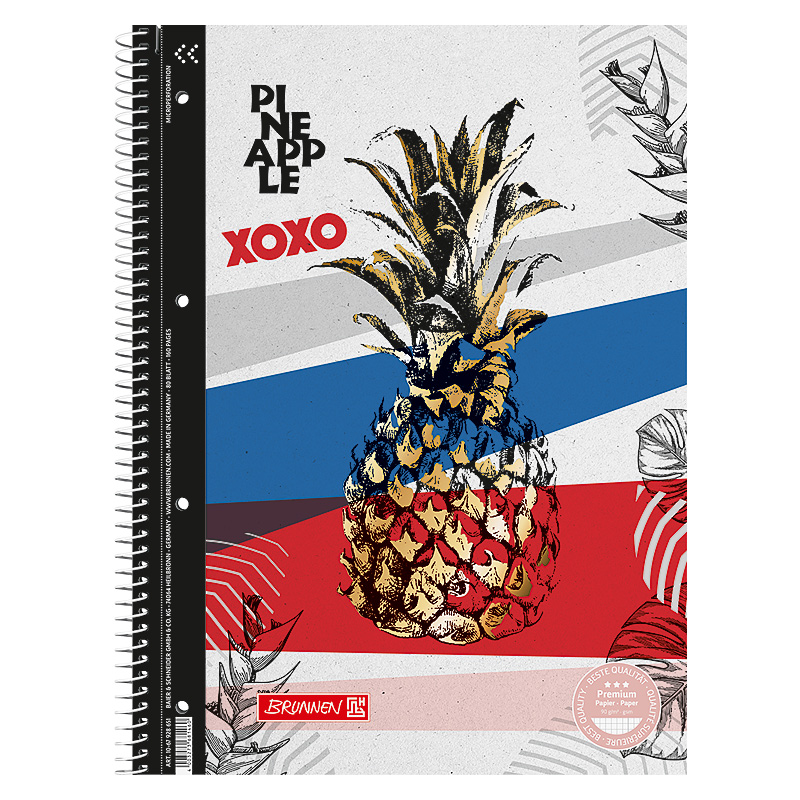 Коледж-блок А4 Premium, клітинка, 80 арк., Pineapple Brunnen - фото 2