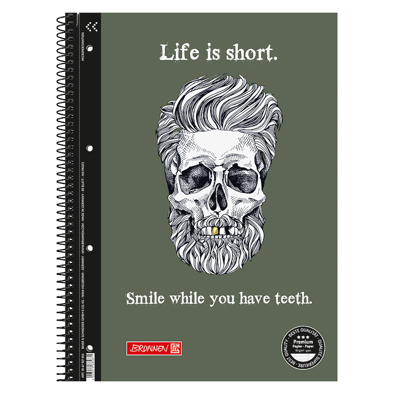 Коледж-блок А4 Premium, лінійка, 80 арк., Life is short Brunnen - фото 2