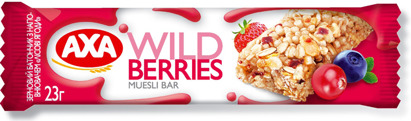 Батончик зерновий з лісовими ягодами, 23г. AXA - фото 1