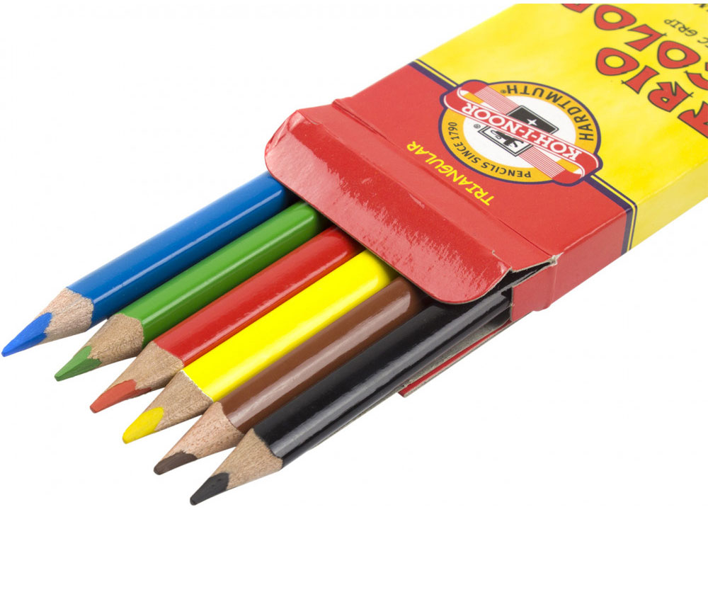 Карандаши цветные, 6цв., TRIOCOLOR, ассорт. Koh-i-noor - фото 1