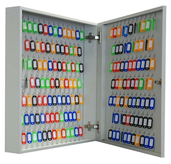 Сейф настінний для 176 ключів металевий, сір. Україна - фото 1