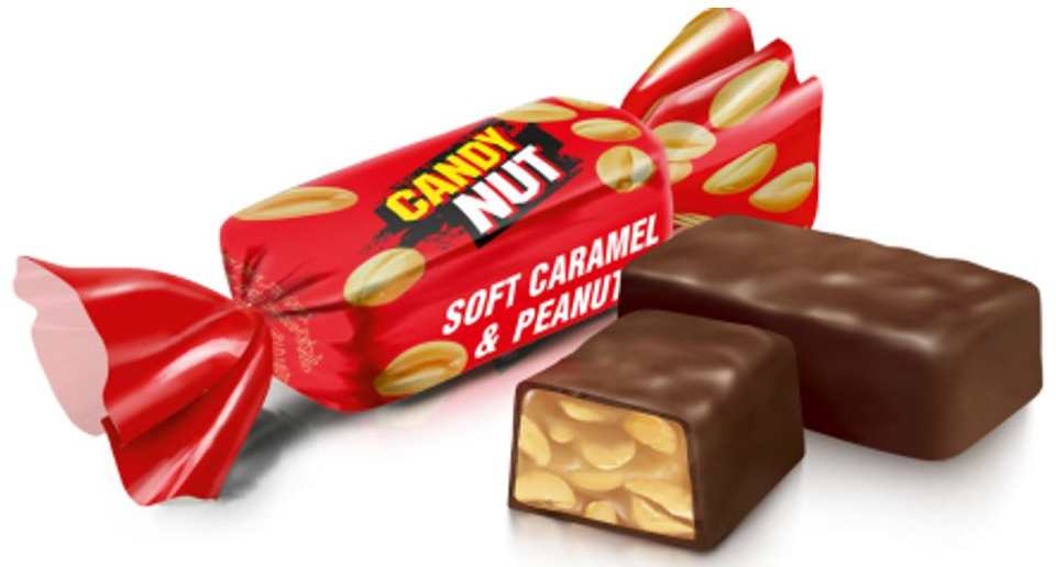 Цукерки Candy Nut м'яка карамель з арахісом, 1кг. Roshen - фото 1