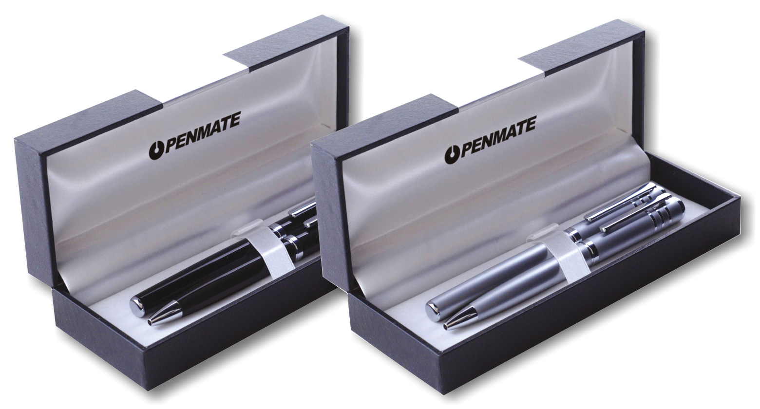 Ручка кулькова та пір'яна Genua в подарунковому футлярі, чорн. Penmate - фото 1
