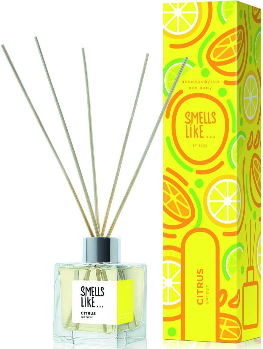 Аромадиффузор Smells Like флакон, 100мл+ 5 палочек, Citrus, прозр. Украина - фото 1