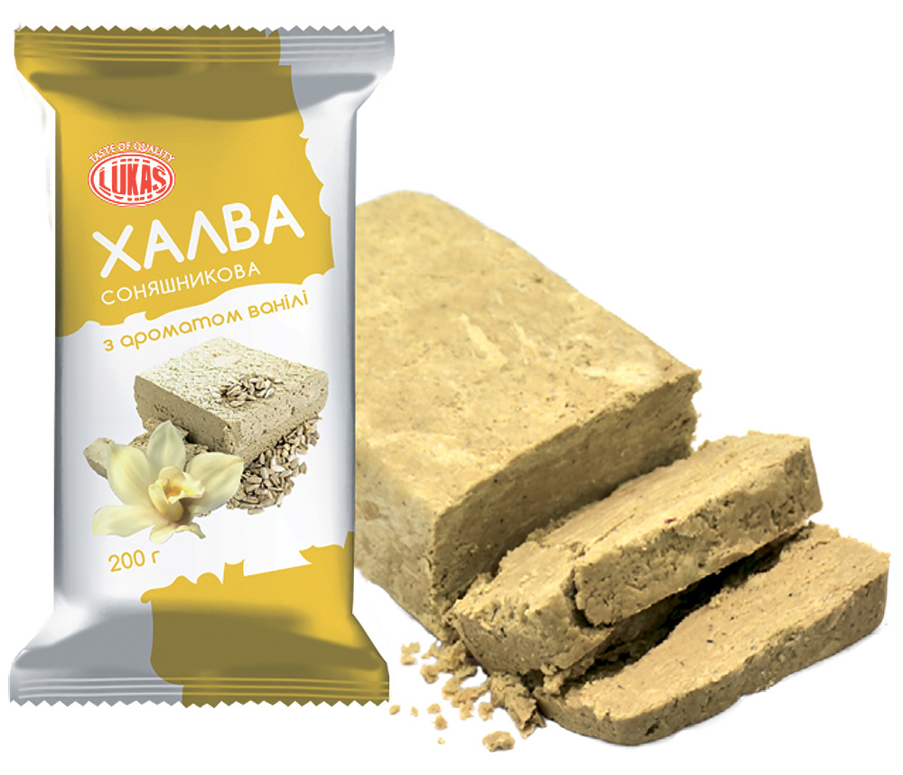 Халва подсолнечная с ароматом ванили, 200г. Лукас - фото 1