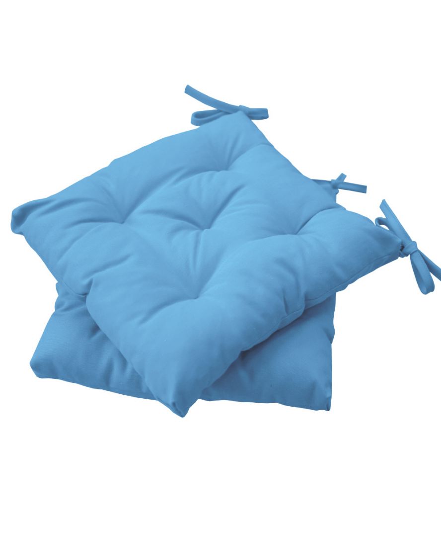 Подушка на стул HALF PANAMA, 40*40см., 100% хлопок, св.-синий ПРОВАНС - фото 2