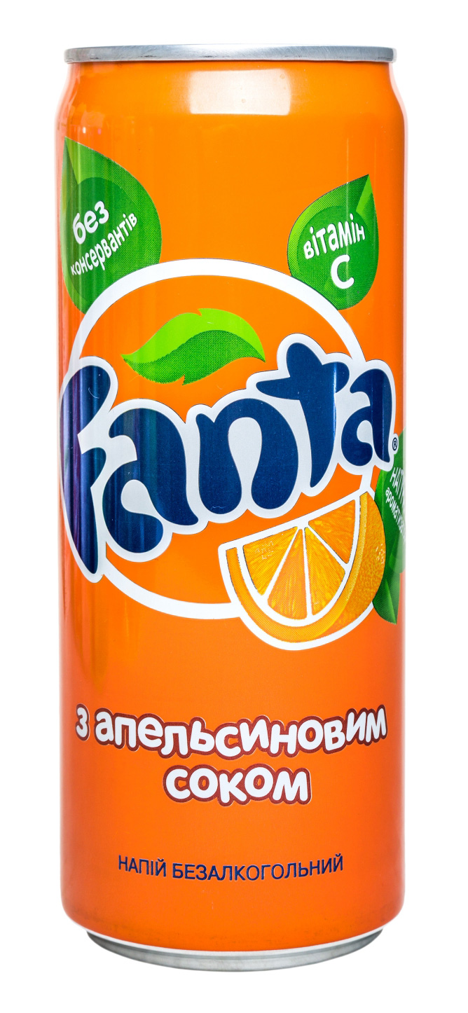 Вода Фанта Апельсин 0,33л., 12шт./уп., жестяная банка Fanta - фото 1