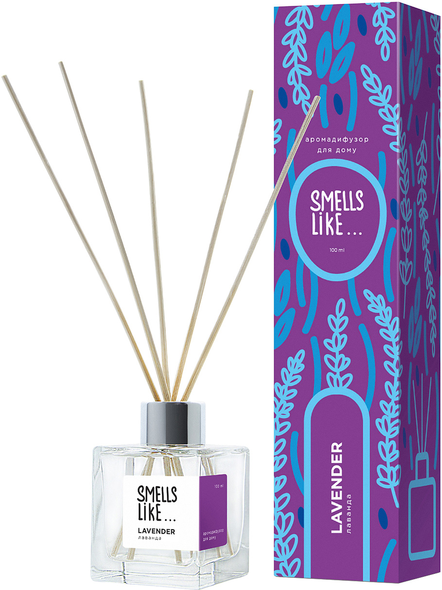 Аромадиффузор Smells Like флакон 100мл+ 5 палочек, Lavender Украина - фото 1