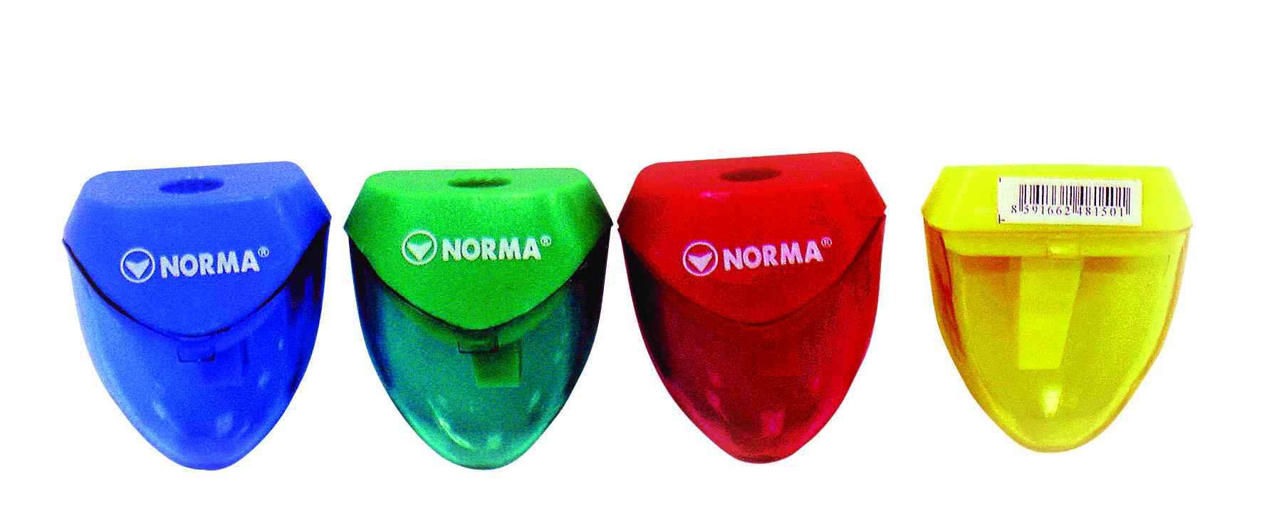 Точилка з контейнером, пластикова, трикутна, асорті NORMA - фото 2