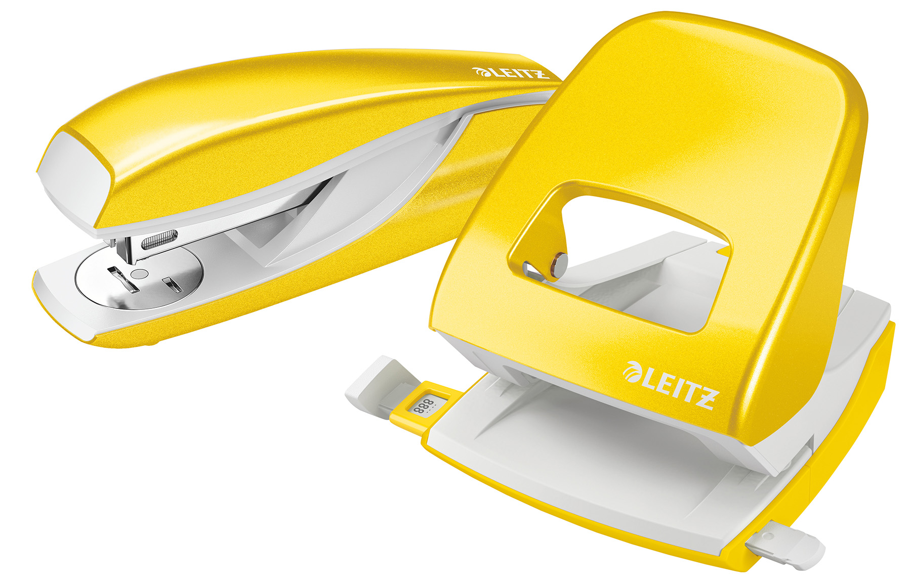 Діркопробивач на 2 отвори, до 30 аркушів Leitz WOW, металевий, жовт. LEITZ - фото 3