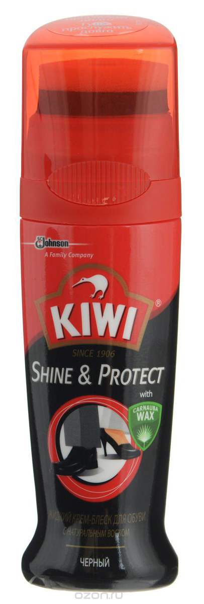 Крем для взуття 75мл., з дозатором, чорн. Kiwi - фото 2