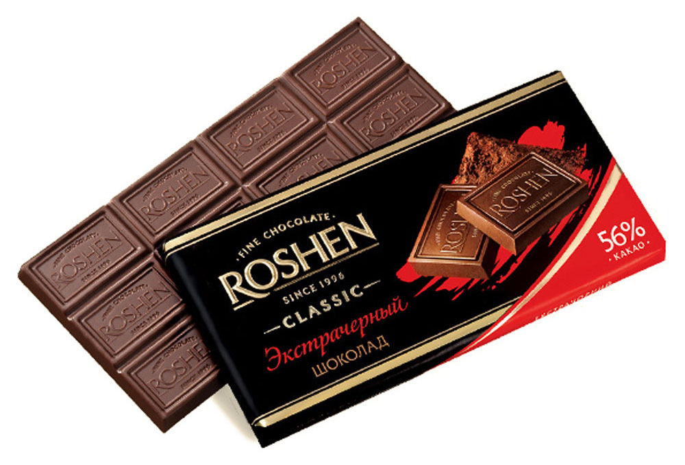 Шоколад Классик Экстрачерный 56%, 90гр. Roshen - фото 1