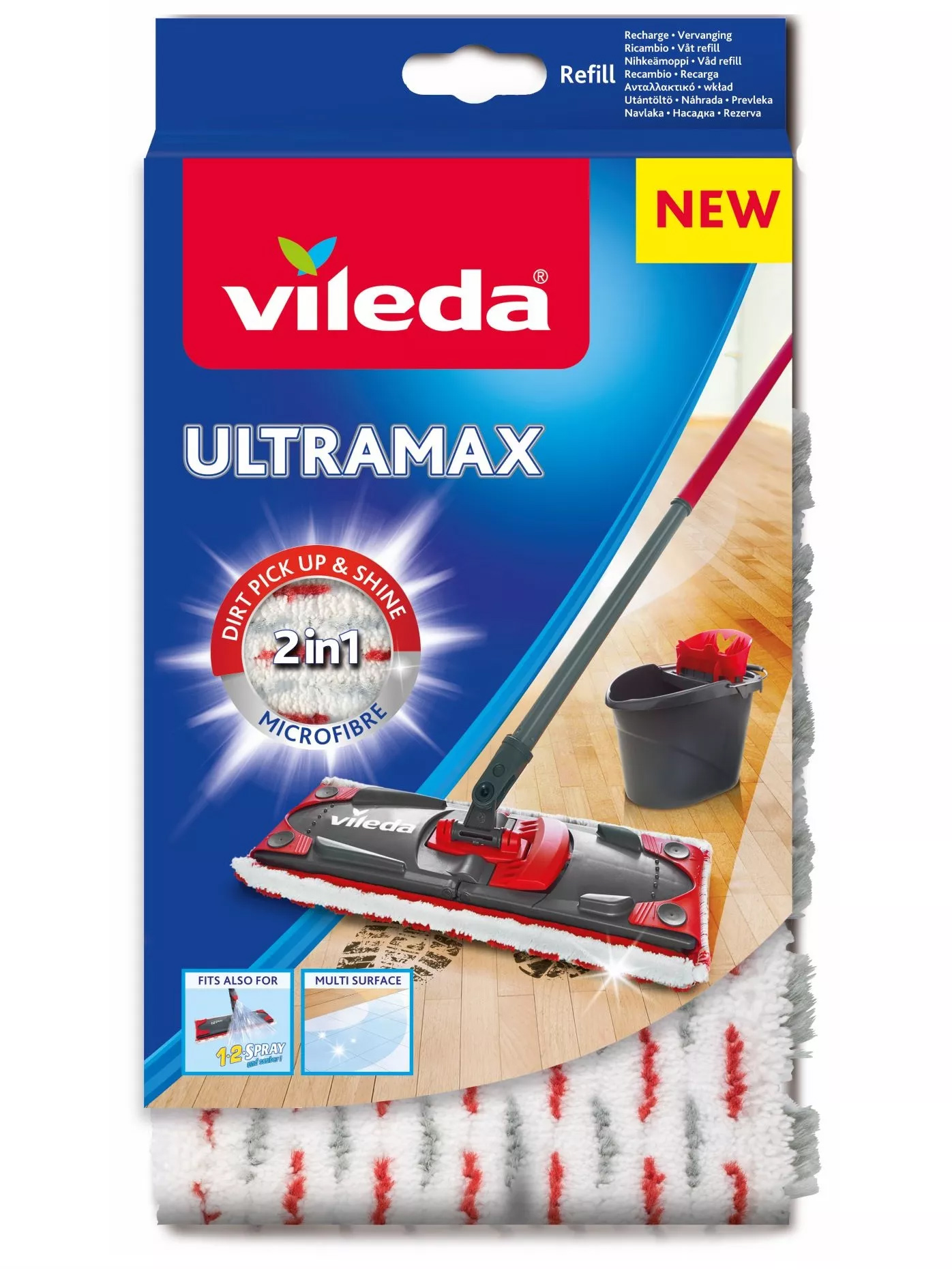 Насадка Моп плоская для швабры UltraMat Microfaser, 36*14см., хлопок , бел. Vileda - фото 1