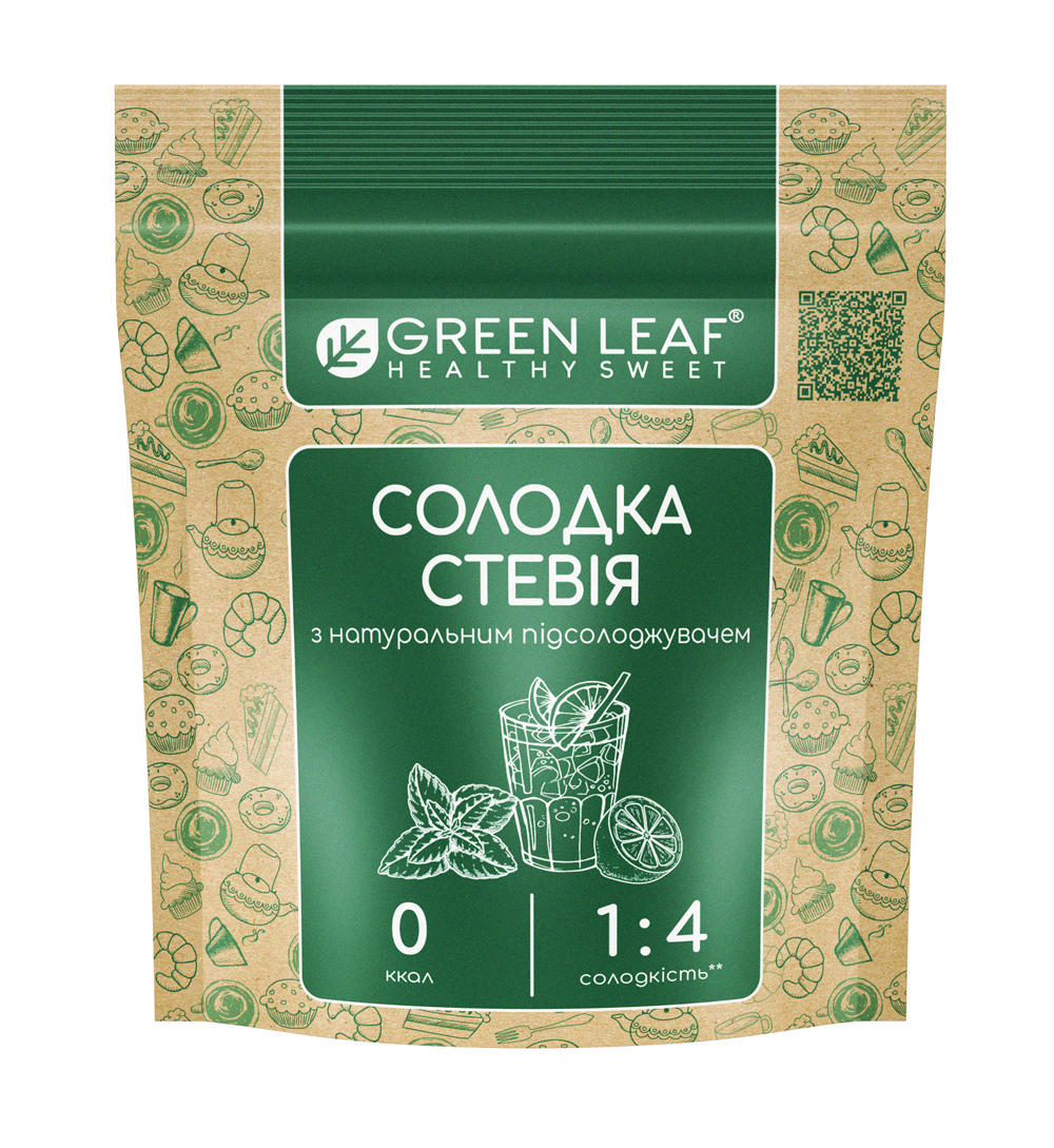 Сахарозаменитель Стевия сладкая 100гр. В четыре раза слаще (1:4) Green Leaf - фото 3