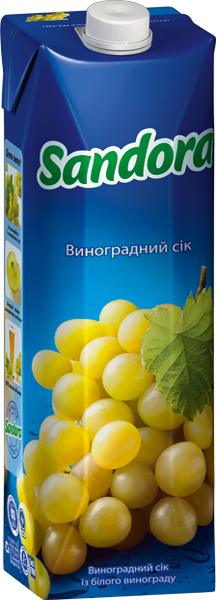 Сік 0,95л. Виноградний з білого винограду Сандора - фото 1