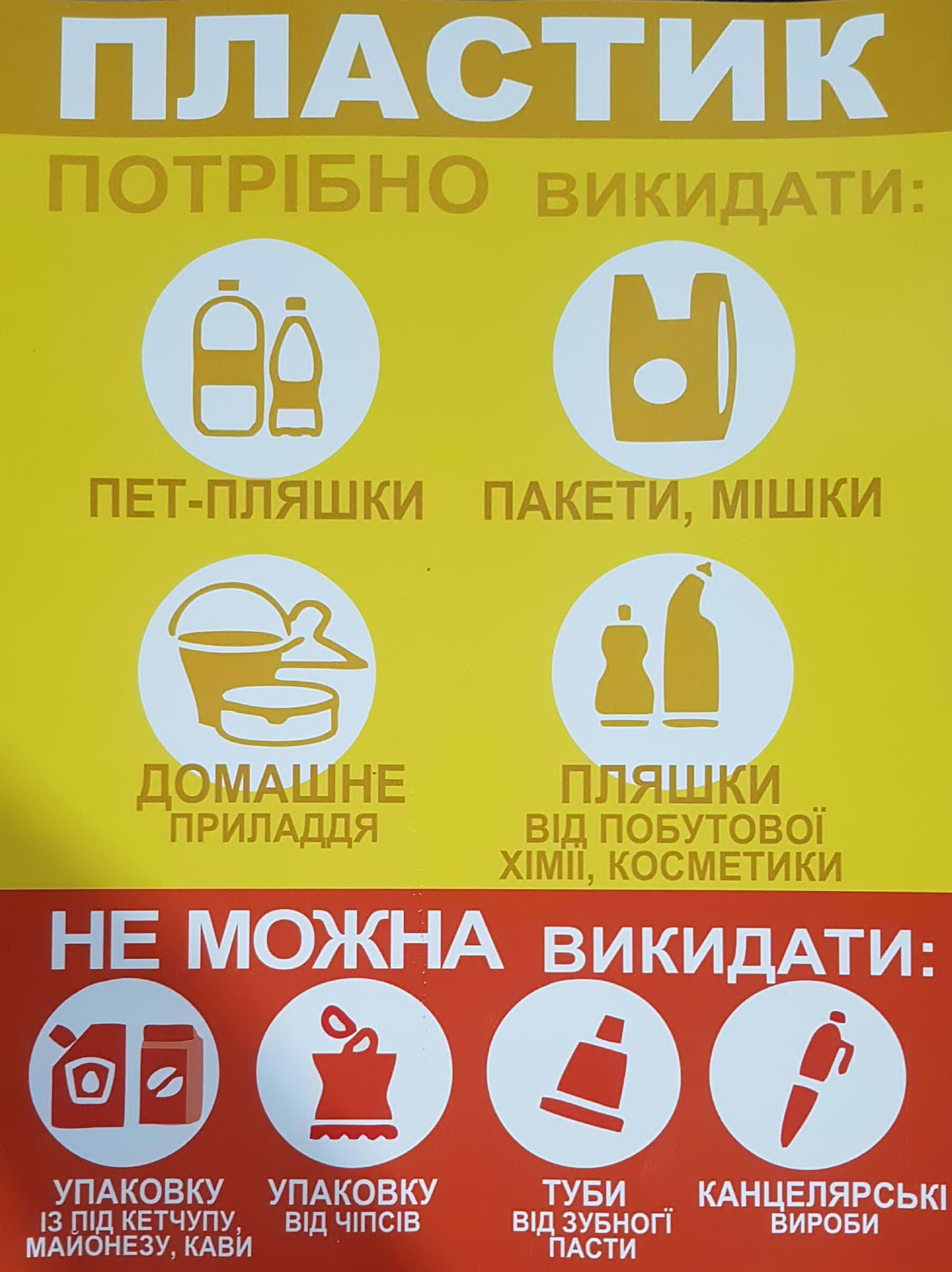 Наклейка информационная ''Пластик