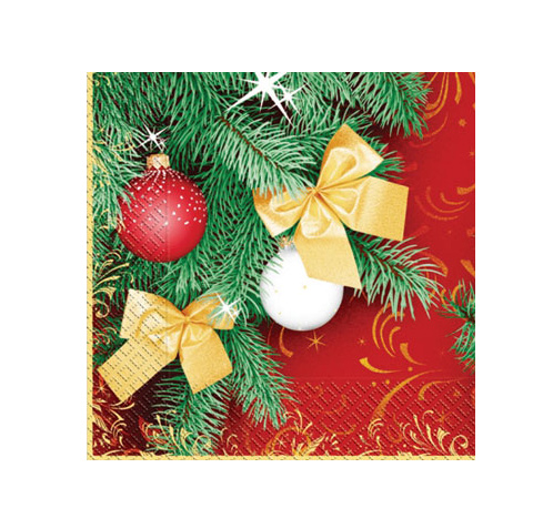 Серветки 33*33см., Марго, 3 шари, 20шт/уп., Святкова гілочка Україна - фото 1