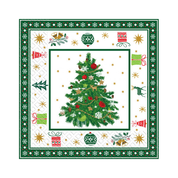 Серветки 33*33см., Марго, 3 шари 18шт/уп., Ялинка Україна - фото 1