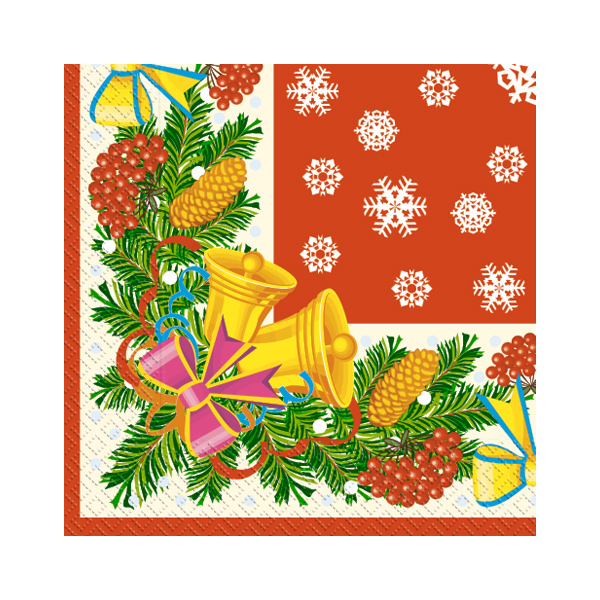 Серветки 33*33см., Марго, 3 шари, 20шт/уп., Дзвіночки Україна - фото 1