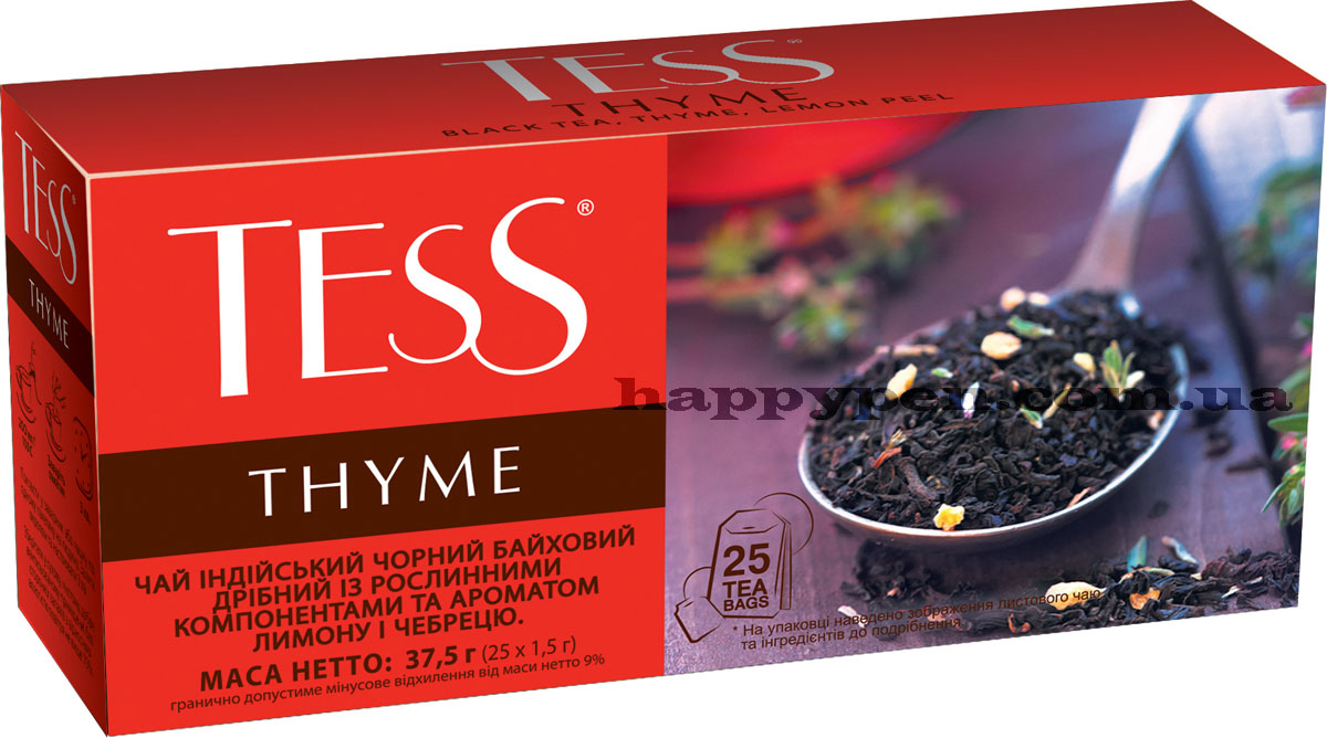 Чай черный ароматизированный Thyme, 25пак. по 1,5г. Tess - фото 1