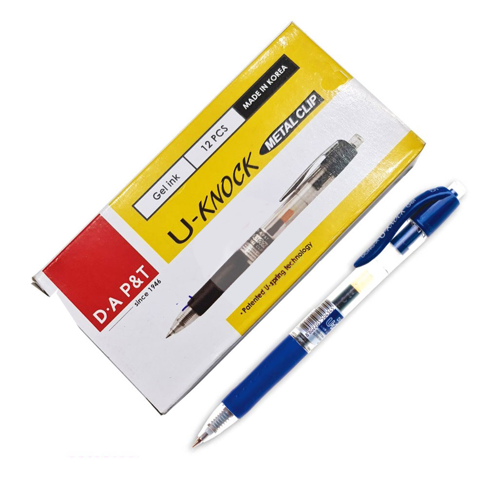 Гелева ручка авт. U-KNOCK 0,5мм., корпус черн., ст. темно-син. Dong-A - фото 2