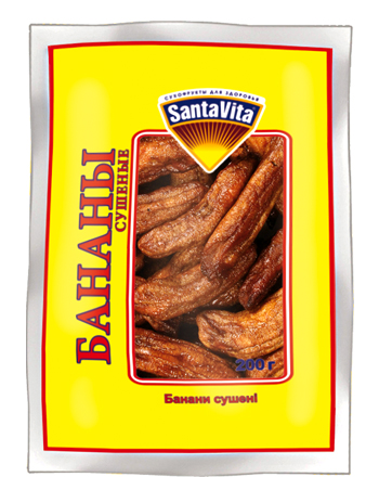 Сухофрукты Бананы сушеные 0,2кг. Сlassic Santavita - фото 1