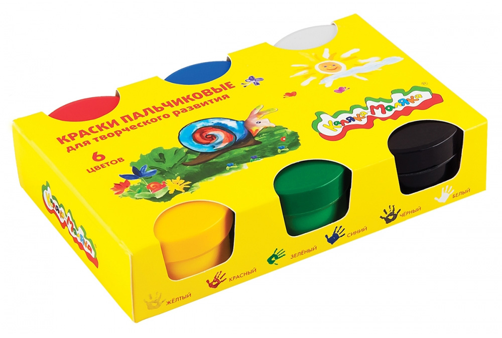 Краски для рисования пальцами 6цв. по 30мл. Украина - фото 1