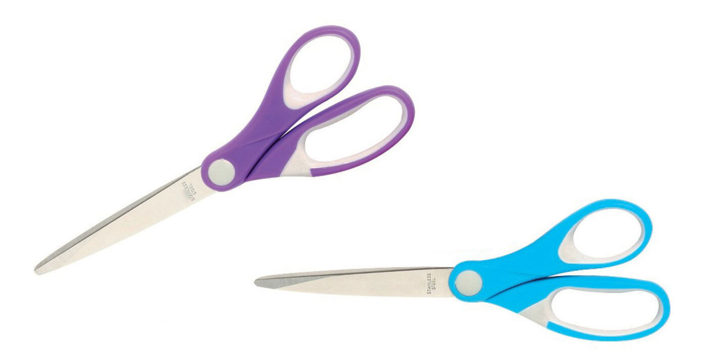 Ножиці 18,2см. JOY з гумовими ручками, блакит. Rexel - фото 3