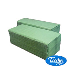 Рушники V (ZZ)-складки. 1-шар., 22,5*22,5см., 200шт., макул., Basic, зелен. Tischa Papier - фото 1