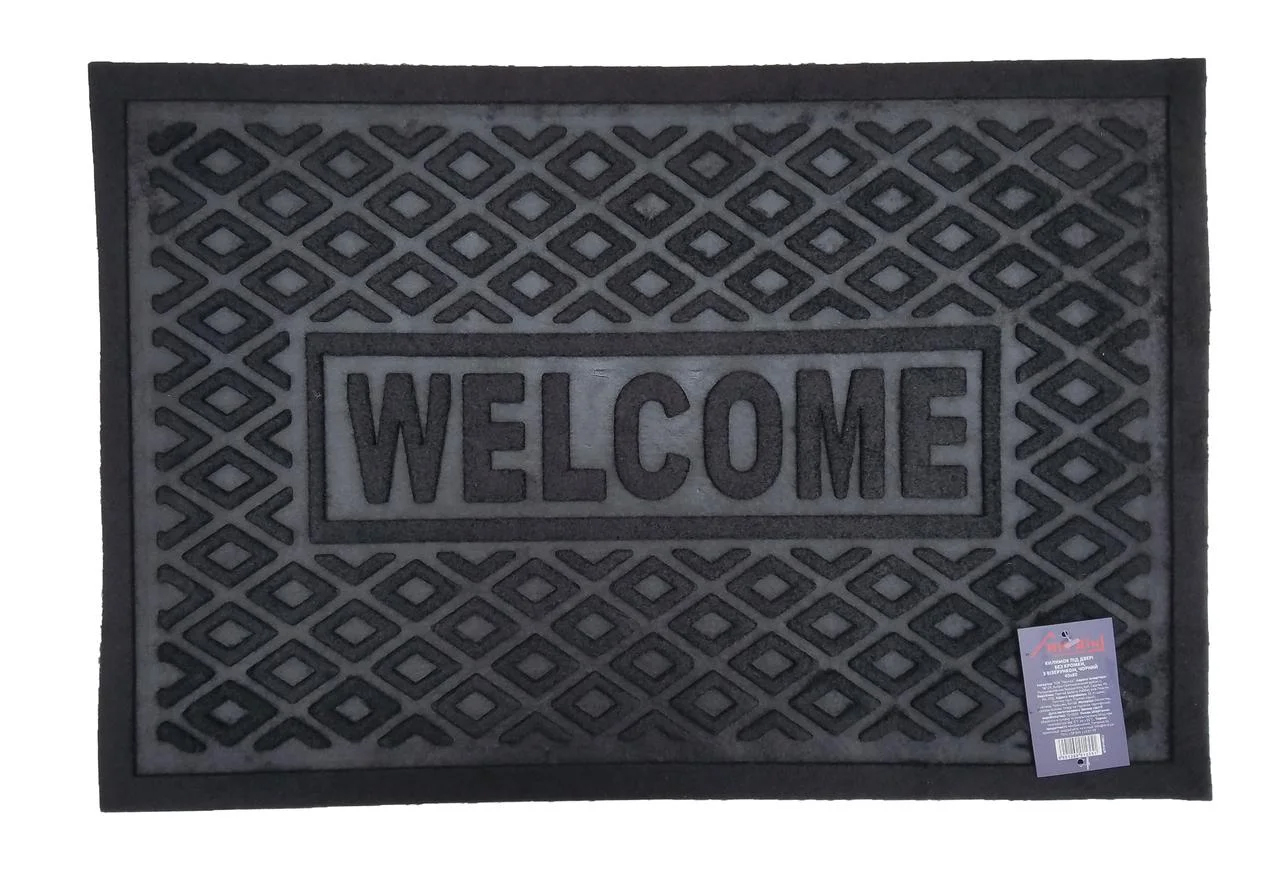 Килимок під двері 40*60см, без кромки, з візерунком, чорн. Мій Дім - фото 1