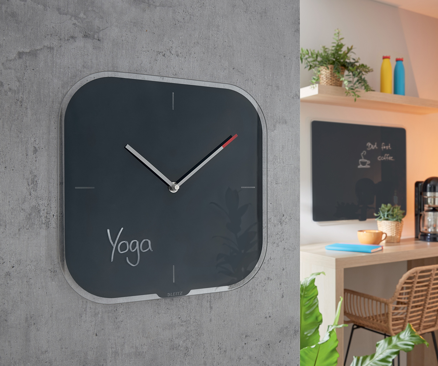 Часы настенные Cosy, квадратные, стекло, серый LEITZ - фото 8